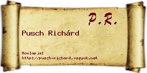 Pusch Richárd névjegykártya